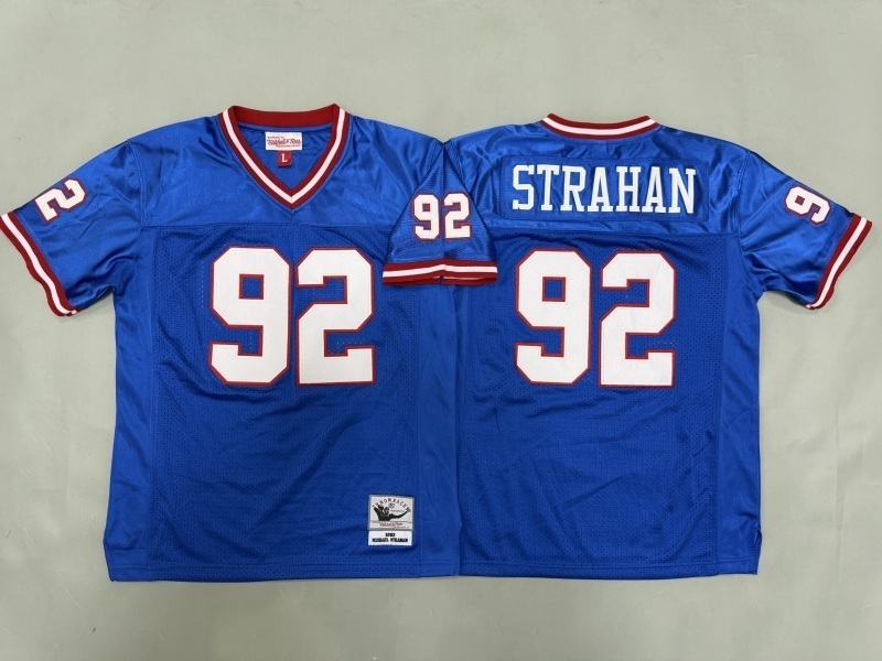 Youth New York Giants #92 Strahan Blue Throwback Limited Nike NFL Jersey 01->youth nfl jersey->Youth Jersey